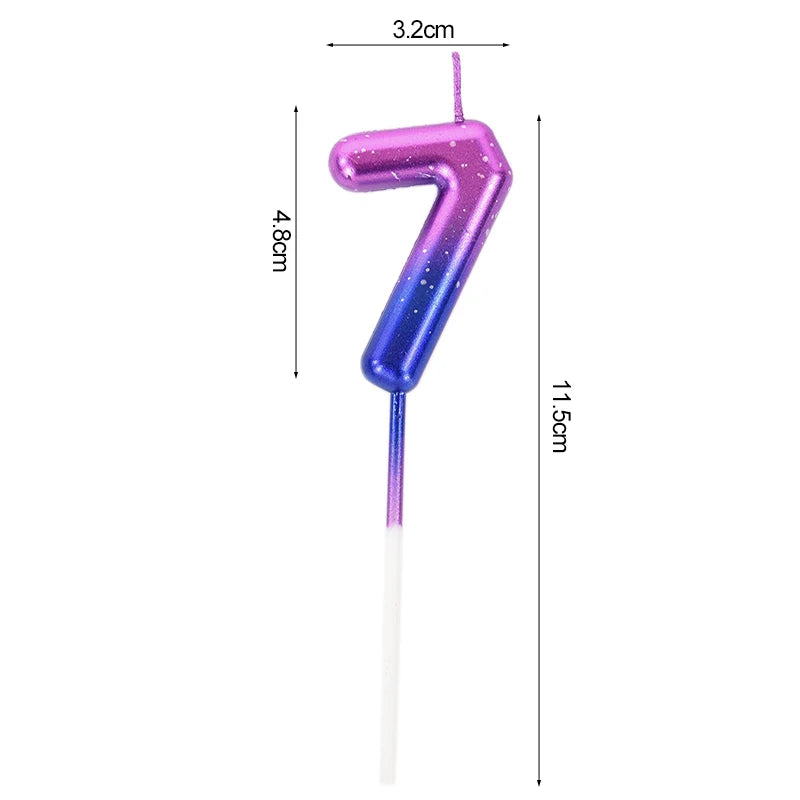 Happy Birthday Cake Decorated Interstellar Digital Colorful Candle Children's Delicate Candy Color 0-9 Number Candle Party Decor