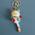 Cute Crochet Kitten Keychain Smiling Cat Bag Charm