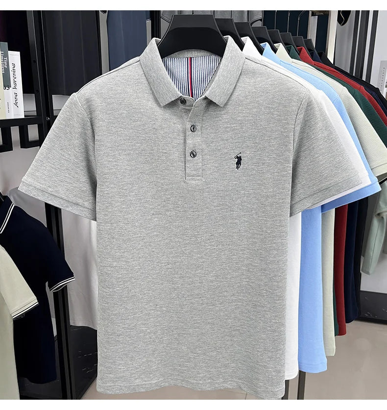 Men's 100% Cotton Polo Shirt – Short Sleeve Casual Golf & Business Shirt