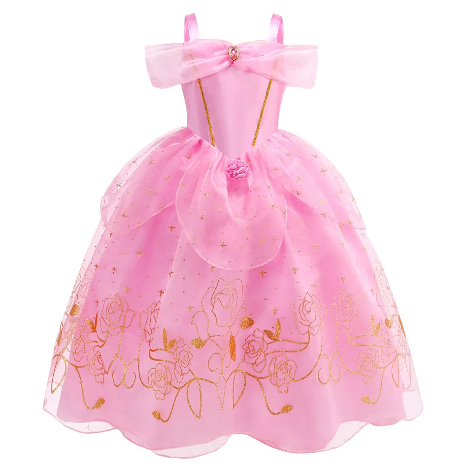 Girls Belle Deluxe Princess Costume – Beauty and Beast Cosplay Dress