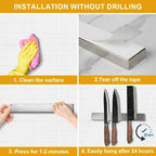 Magnetic Knife Holder – Stainless Steel Wall-Mounted Kitchen Organizer