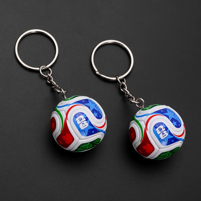 Mini 3D Soccer Ball Keychain Silicone elasticity Football Keyring Fashion Bag Backpack Charm Car Key Accessory For Sports Fans