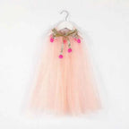 Girl Costume Children Elegant Dress Cape Kids Christmas Halloween Party Supply Girl Tulle Cloak Elsa Rapunzel Cosplay Accessory