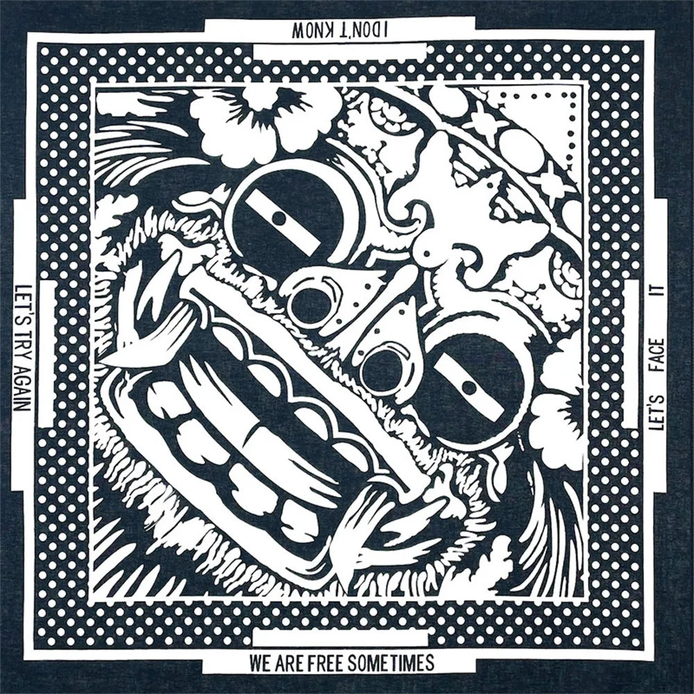 Navy Blue Cashew Hip Hop Cotton Square Bandana Scarf Riding Headband Paisley Gifts For Men Unisex