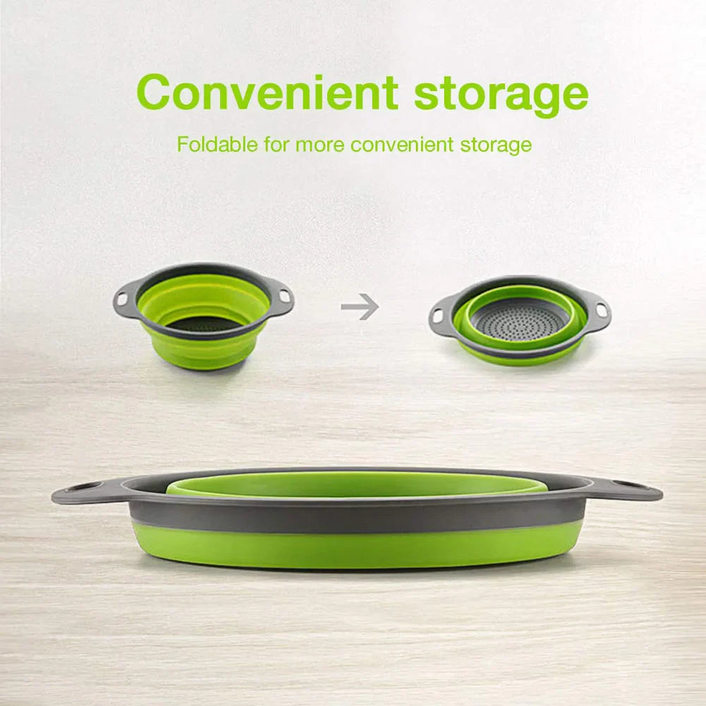 Foldable Silicone Vegetable Washing Basket – Fruit Cleaner & Food Drain Strainer