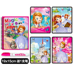 Disney Cartoon Frozen Water Painting Drawing Toys Set Graffiti Minnie Mouse Elsa Princess Watercolour Magic Book for Girls Gift