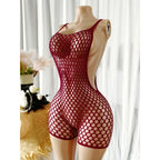 1PC Women Sexy Fishnet Beach Cover Up Hollow Out Bodycon Bodysuit See Through Summer Swimwear