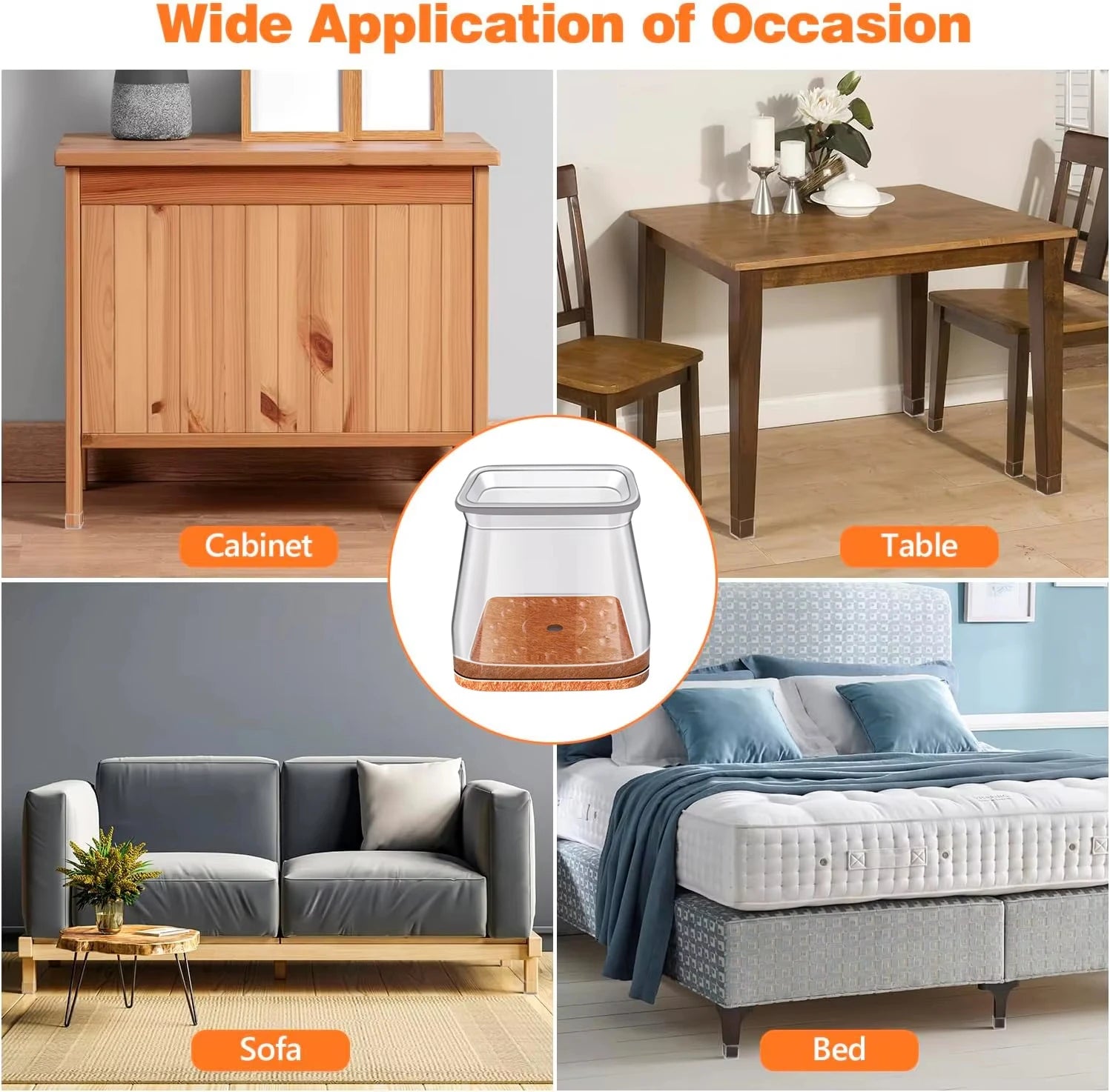 Thicked Chair Leg Floor Protector Silicone Anti-Slip Furniture Pads Wear-resistant Table Leg Cover Scratch-proof Floor Protector