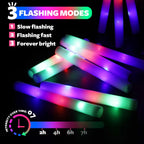 120-30PCS LED Foam Glow Sticks Glow Party Supply with 3 Modes Glow Stick for Wedding for Birthday Concert Halloween Christmas