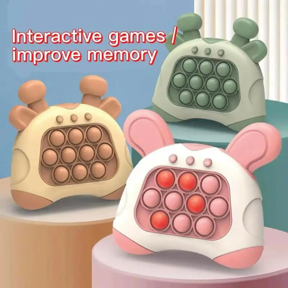Pop it Quick Push Game Machine Fidget Kids Games Toys Sensory Toys Handheld Game Bubble Stress Pop Light Up Game for Kids Adults