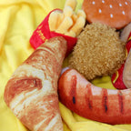 Plush Dog Toys – Squeaky Ice Cream, Fries & Hamburger Set
