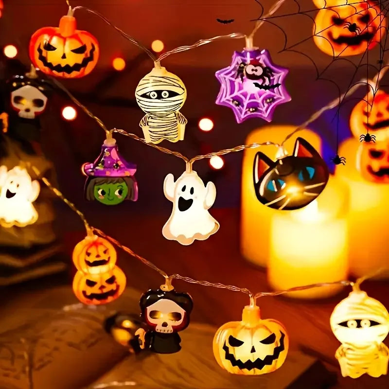 1pc Halloween LED Fairy Tale Lights Battery Operated 10/20/30LED Holiday Festival String Lights For Home Party Indoor Decoration