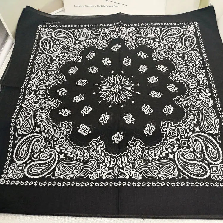 New Fashion Hip Hop 100% Cotton Bandana Square Scarf Gradient Color Paisley Headband Printed For Women/Men/Boys/Girls