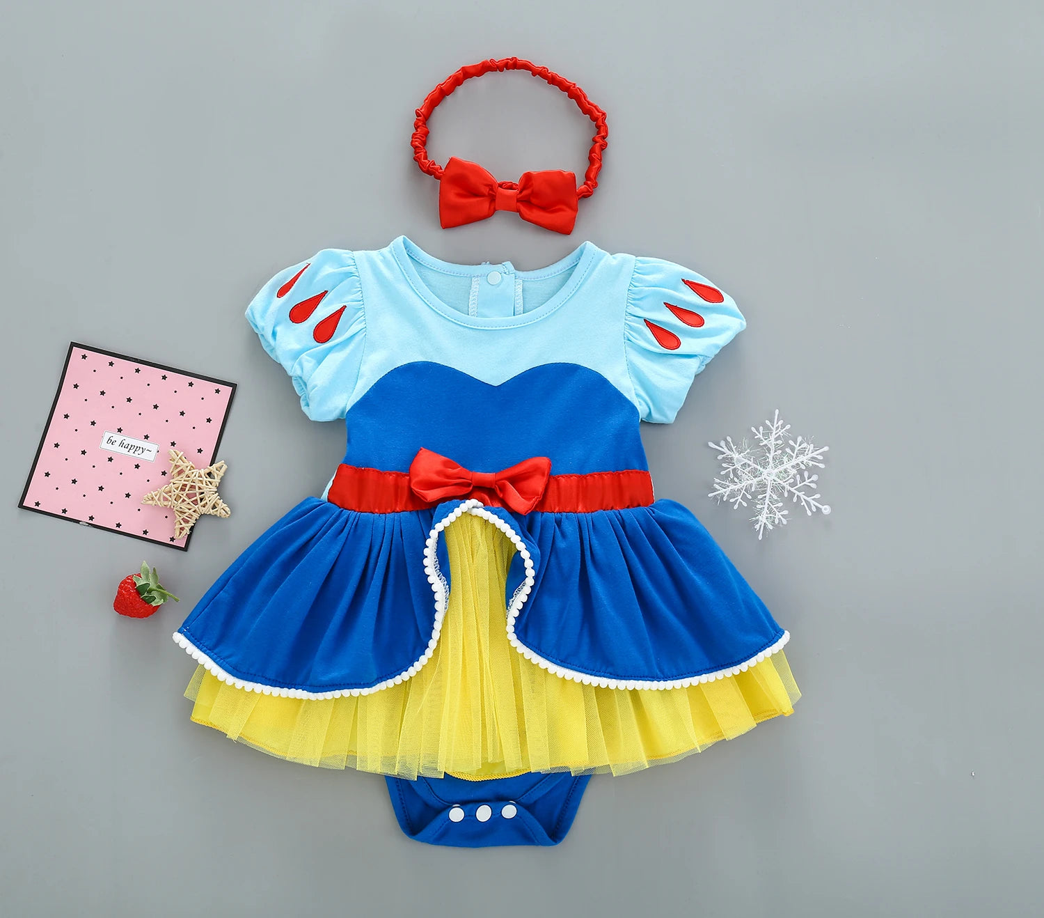 Baby Romper Tutu Dress with Headband Infant Baby Girl Princess Clothes Cute Design Kids Dress Halloween Party Costumes Outfit