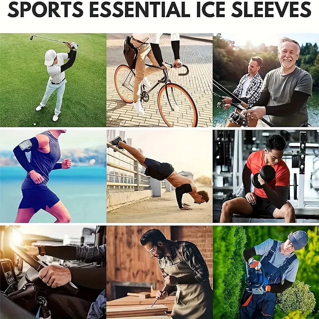 7 pairs of breathable sunshade arm covers, unisex glove sleeves, suitable for outdoor sports such as driving, playing golf, fish