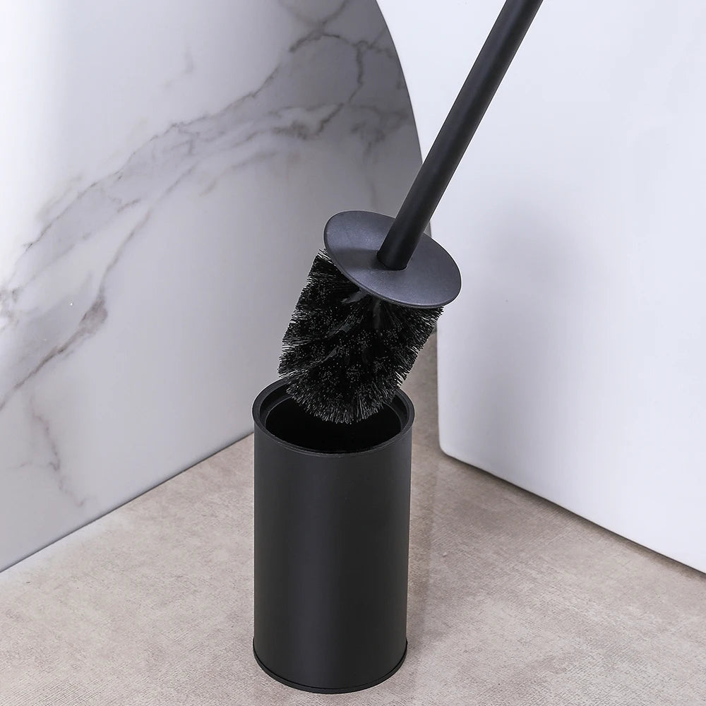 Toilet Bowl Brush Holder Set – Hidden Compact Deep Cleaning Scrubber