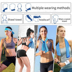 Portable Circular Silicone Wrapped Cold Towel Cooling Towel Quick Drying Polyester Fiber Towels Beach Accessories Sport Fitness