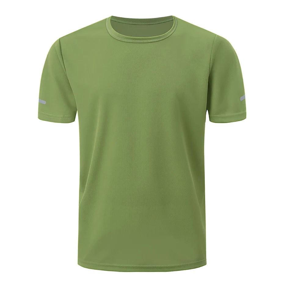 2/4/6-Pcs Four Seasons Men's Solid Color Round Neck Short Sleeve Top With Printed Cuffs Youth Sports And Leisure Fashion T-Shirt