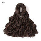180*65cm Tie-dye Crinkle Rayon Hijabs for Women Muslim Scarf Shawls Plain Ladies Breathable Headband Femme Turban Ramanda