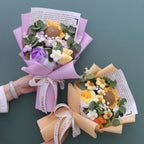 Finished Knitted Flowers Sunflowers Crochet Bouquet Creative Knitted Flowers Valentine Mothers' Day Birthday Graduation Gifts