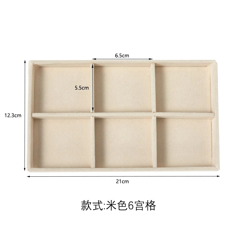 Plush Jewelry Storage Tray, Detachable Tray, Earrings, Earrings, Rings, Necklaces, Storage Tray, Drawer, Partition Tray
