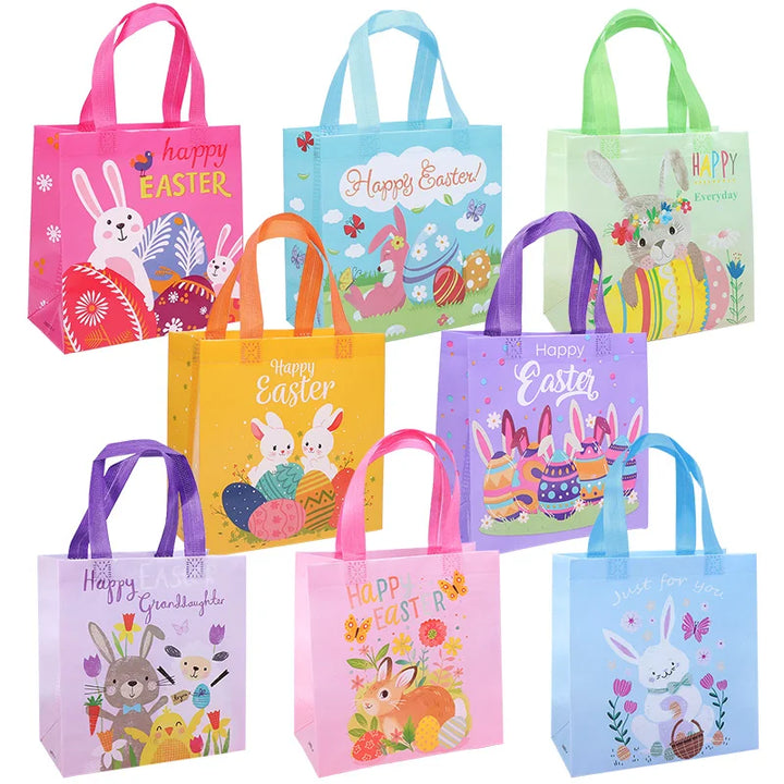 Pink and blue bunny candy bags for Easter celebration
