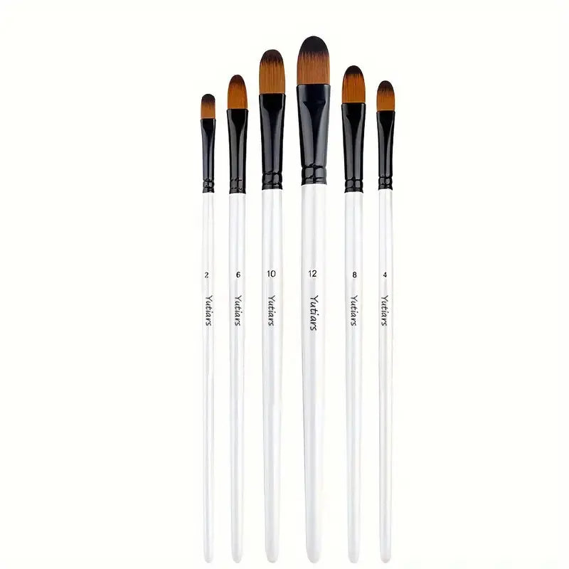 Yutiars Professional Artist Paint Brush Set - 6/24 PCS, Nylon Bristles for Watercolor, Acrylic, Oil Painting, Crafts & Face Body