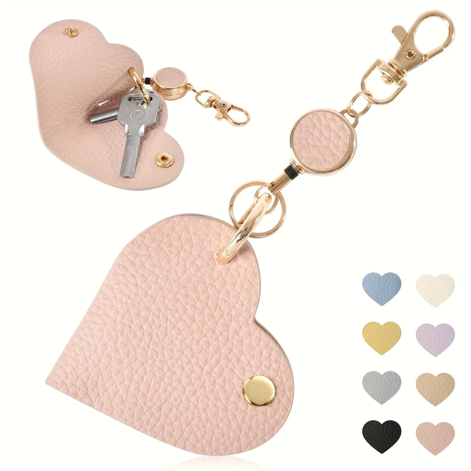 Heart Shaped Keychain with Retractable Buckle - The Perfect Accessory for Love and The Ideal Choice for Valentine's Day Gifts