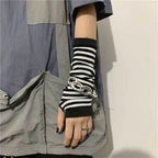 Pink Cartoon Gloves Honey Girls Winter Half Finger Cosplay Glove Anime Accessories EMO Punk Skull Christmas Gift Arm Warmers