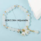 6pcs/set Flower Butterfly Charms Bracelet Elastic Bracelet Colorful Glass Beads Bracelet For Women Girls Fashion Jewelry Gifts