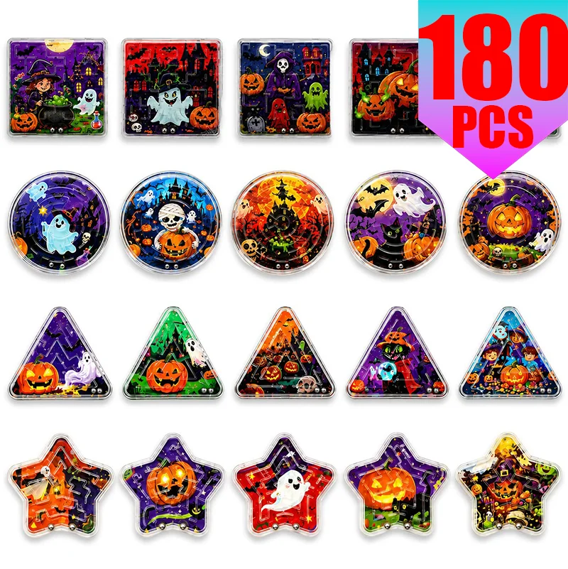 Halloween Mini Maze Game - Bulk Handheld Educational Puzzle for Kids Party Favors Travel Game Graduation Classroom Activity