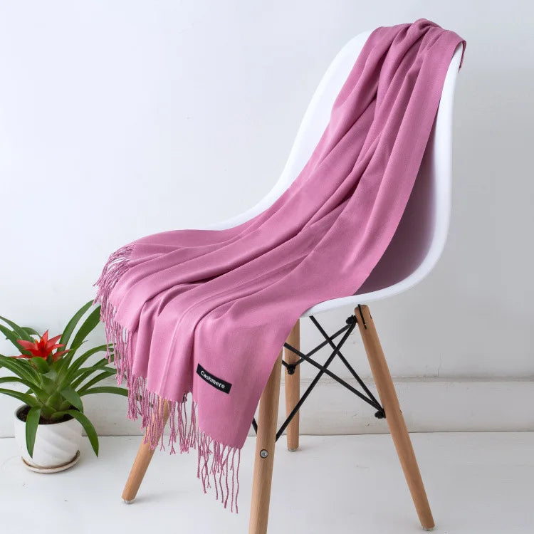 Women's Pashmina Scarf Shawls Soft Cashmere feeling Headscarf Travel Office Winter  Warm Hijabs Solid Lady Wraps Female Bandana