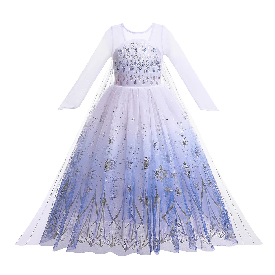 Kids Princess Cosplay Costume Girl Snow Queen Dress Halloween Carnival Clothes Cute Cosplay Evening Party Clothing for 2-10 Year