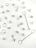 32pcs Star Dreadlock Hair Braids Cuffs and Braid Decorations Hair Accessories Loc Hair Jewelry for Braids for Women
