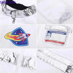Halloween Astronaut Cosplay Costume Kids Boy Girl Jumpsuit Cartoon Space Party Spaceman Outfit White Spacesuit Bodysuit Clothing