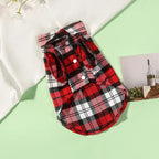 British Style Plaid Dog Shirt – Cotton Pet Clothes for Small Dogs & Cats
