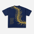 Vintage Dark Centipede Skeletal Graphic Cotton Print T-shirt Men Y2K Summer Short Sleeves Oversize T-shirt Women Casual Tee Tops