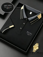Men's Luxury Short Sleeve Polo Shirt with Horse Embroidery Milan Style Summer Casual T Shirt Men Business Brand Clothing