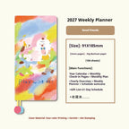 Kinbor 2027 Weekly Planner Pocket Size Notebook Week Plan Notepad Schedule Planning Book Punch Efficiency Manual Daily Writing
