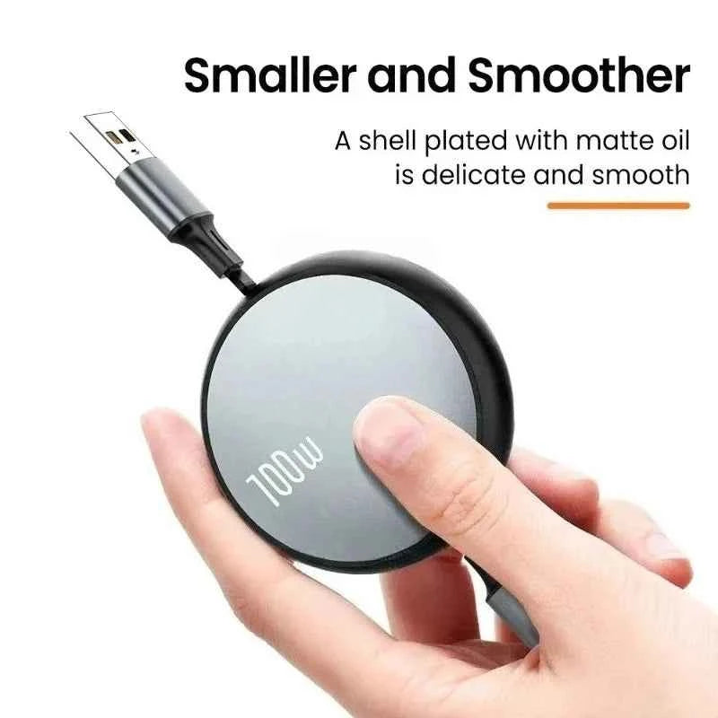 6A 100W 3 in 1 Fast USB Cable for Huawei/Honor Retractable Portable 3 in 1 Micro USB Type C Charger Cable For iPhone Samsung