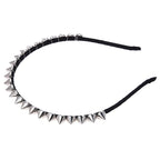 Silver Metal Stud Rivet Spike Headband Hair Head Band Aliceband Punk Girl