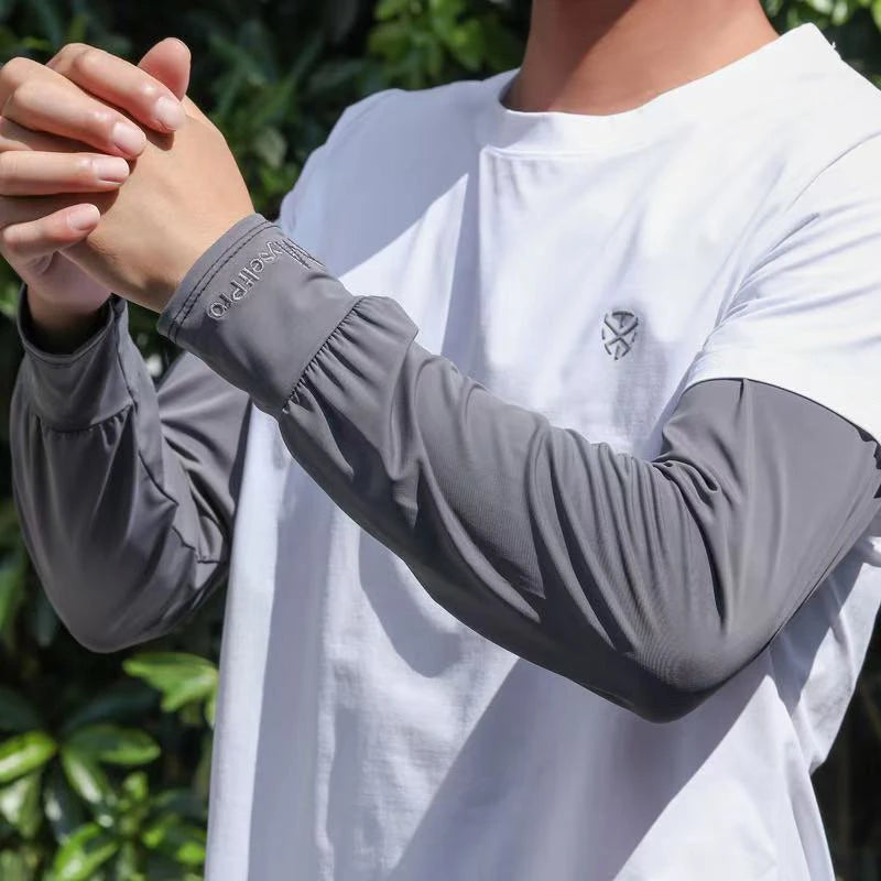 Cooling Arm Sleeves Breathable Sun Protection Ice Slik Sleeves Summer Outdoor Sports Driving Cycling Sleeves Men Loose Arm 2026