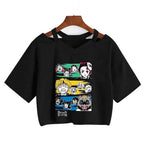 Demon Slayer T Shirt Nezuko Tshirt Women Kimetsu No Yaiba Crop Top Tees Japanese Anime Tanjirou Kamado Tops Manga T-shirt Female