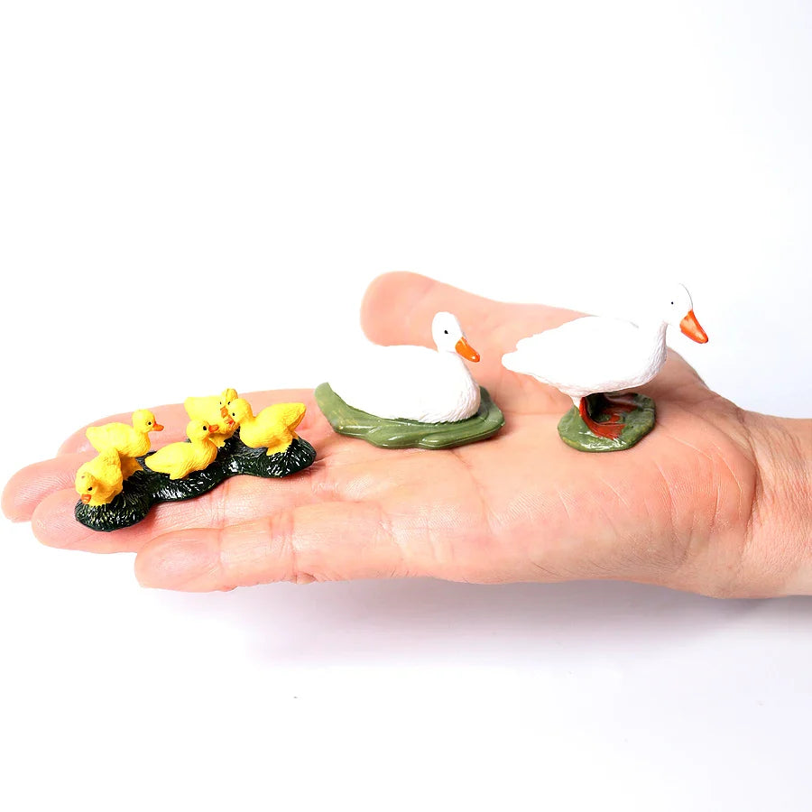 Simulation Mini  Farm Poultry Puppy Crocodile Pegasus Monkey Bird Wildlife Figurine Animal Model Sets Education Kid Toys