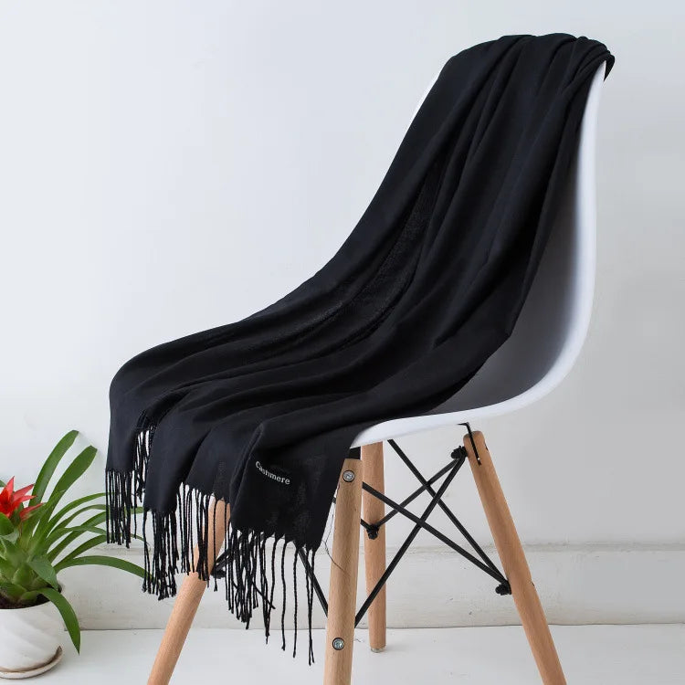 Fashion Solid Scarf Women Cashmere Soft Winter Warm Scarves Hijab Female Long Headband Shawl Wraps Bandana Foulard 2022 Echarpe