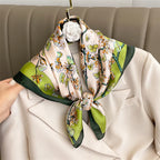 2025 New Fashion 70X70cmPrinted Women's Scarf Pashmina Silk Scarf Square Shawl Decorative Headband Neck Luxury Design Bandana