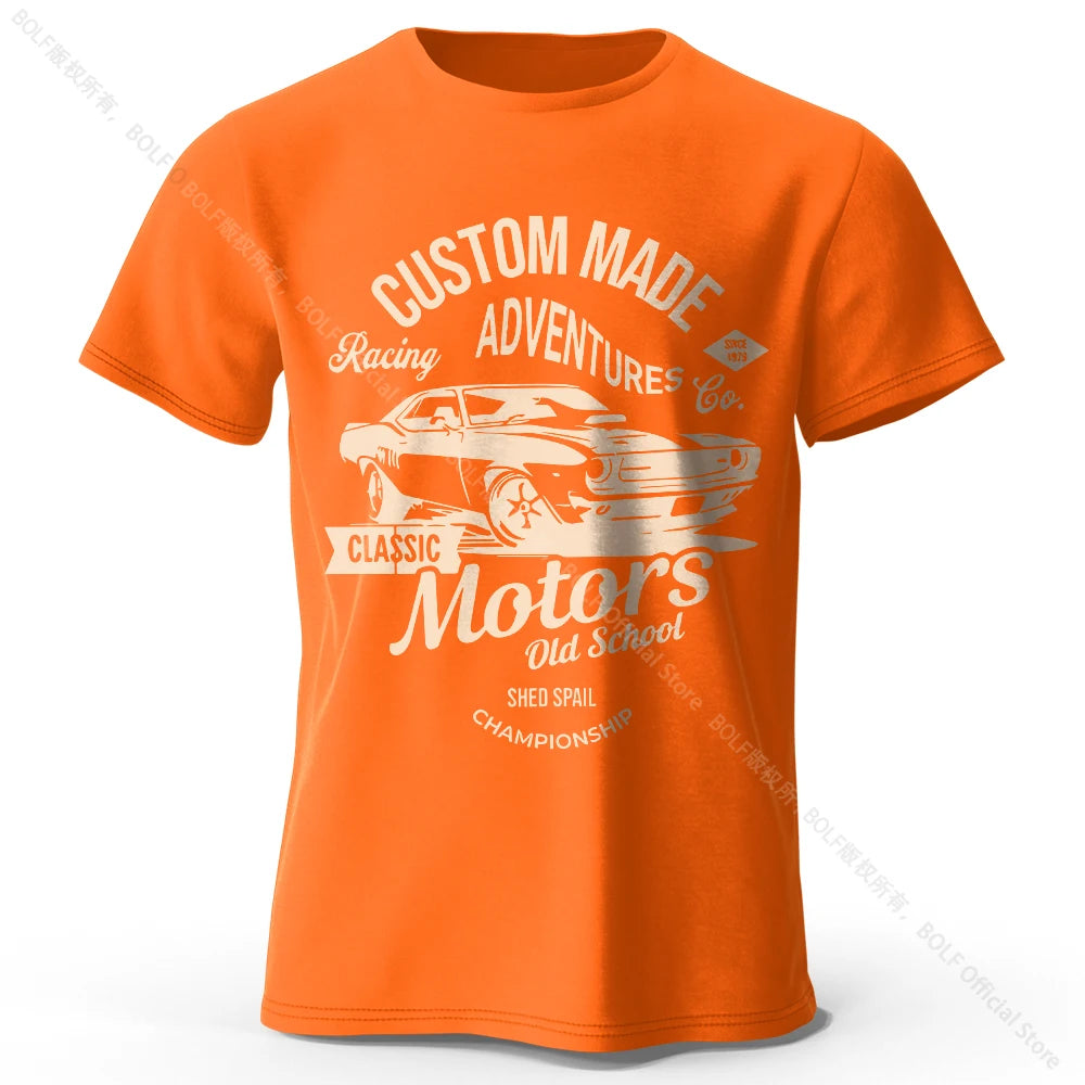 Men's Vintage Motors Graphic T-Shirt – Oversized Cotton Streetwear Tee