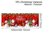 Christmas Short Curtains Valances Merry Christmas Decorations For Home 2026 Xmas Navidad Kitchen Bedroom Ornaments New Year 2027