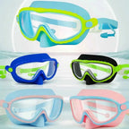 Swim Goggles with Nose Cover Wide Field Of View Diving Mask Anti-Fog Anti-Leak ,Toddler Swimming Goggles For Kids Ages 3-15