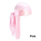Unisex Adult Satin Long Tail Doo Rag Durag Bandanas Cap Pirate Hat Turban Men Hip Hop Headband Biker Headwrap Women Headwear